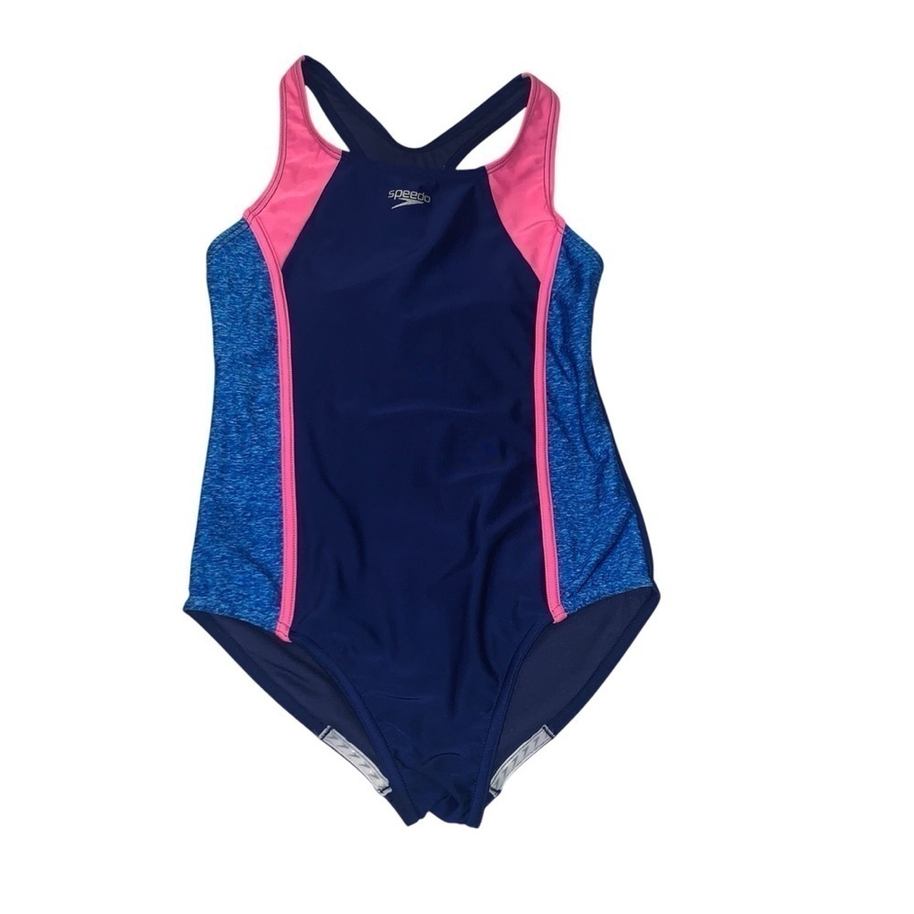 SPEEDO Blue & Pink Racerback Swimsuit size large